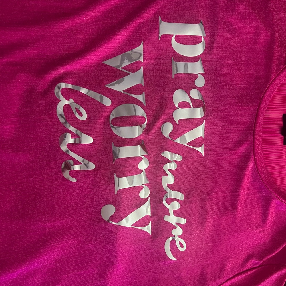 Love J Pink Tee with Silver Accents